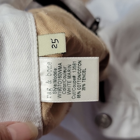 rag & bone Size 25 Marin White Cut Off Distressed Denim Short-Shorts, EUC - Picture 11 of 11